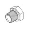 Tompkins Hydraulic Fitting-Steel06MP-02FP SHORT HEX REDUCER 5406-E-06-02 - alternate 1